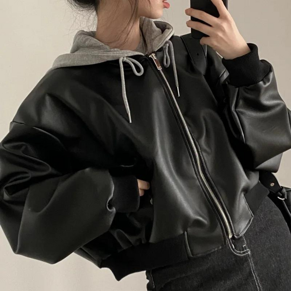 Jaqueta Feminina Bomber com Capuz