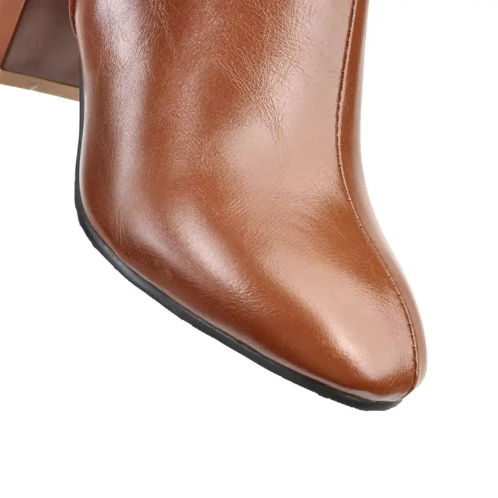 Bota Feminina de Couro Cano Alto Ladie-5
