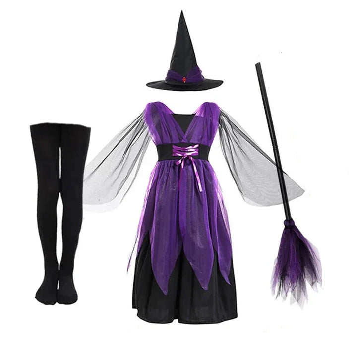 Fantasia Halloween Bruxa Roxa Infantil