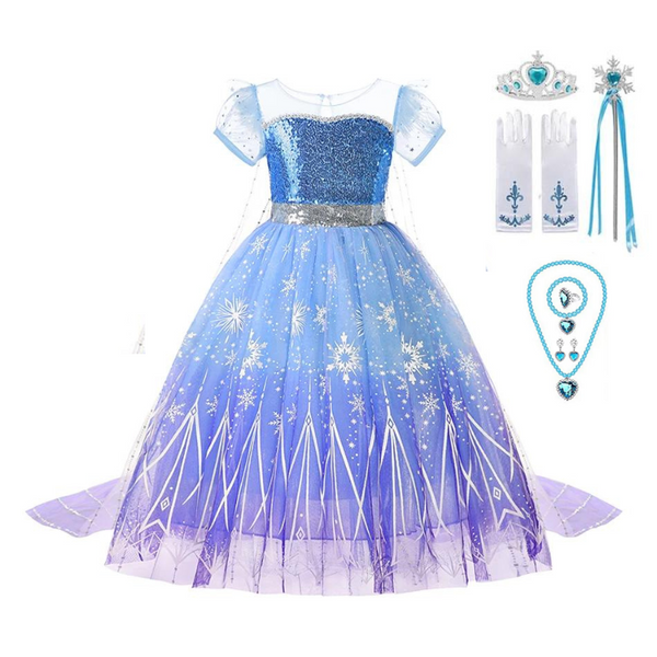 Fantasia Infantil Elsa Frozen com Peruca – Perfeita Bela