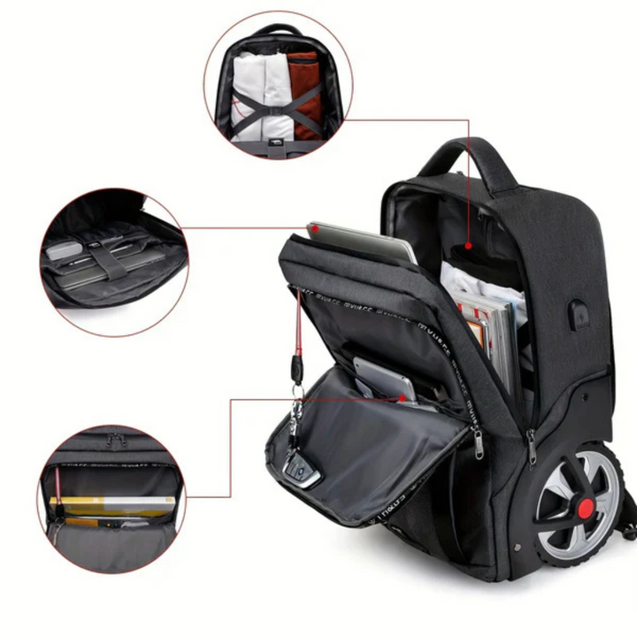 Mochila de Viagem com Rodas e Entrada USB 4